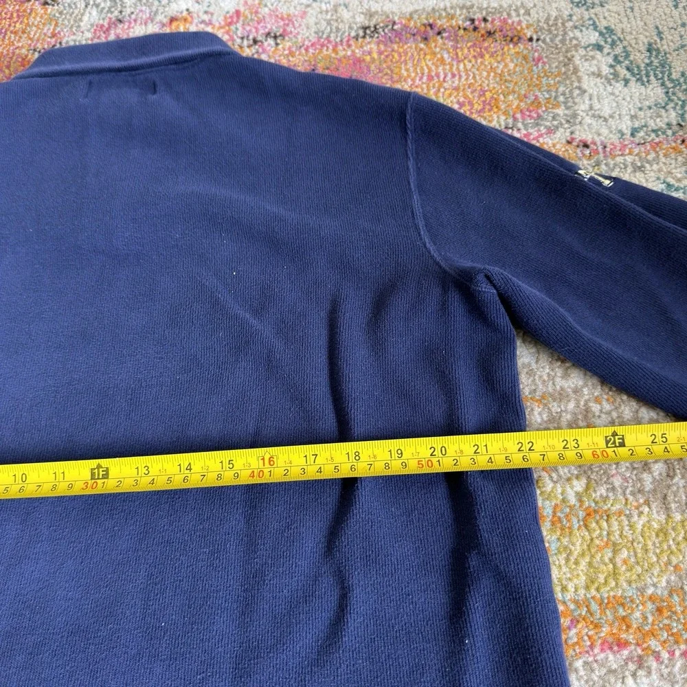 Vintage Polo Ralph Lauren Pitt Panthers 1/4 Zip Pullover Medium Navy Blue
